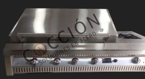 BBQ empotrable en acero inoxidable + fogon vista 3