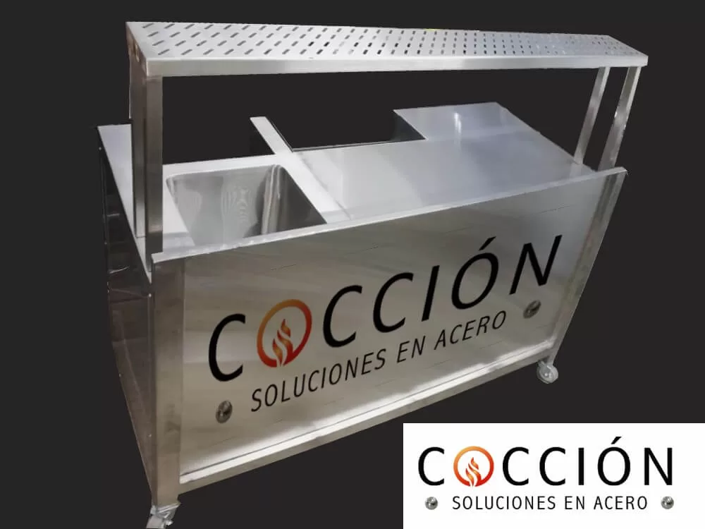 Mesa para cocteles en acero inoxidable