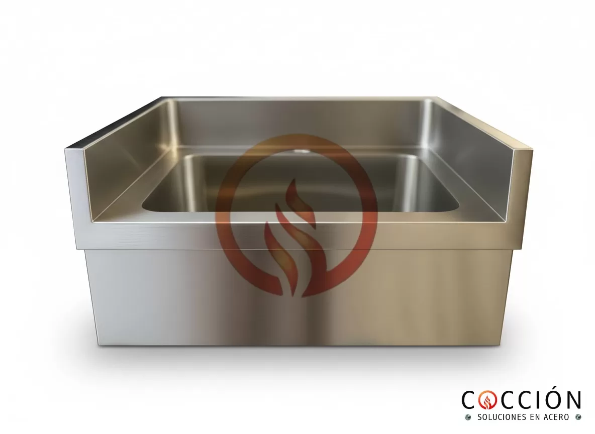 Lavamanos en acero inoxidable 304 para restaurante 60x45 cm fabricado en Bogotá (1) lavamanos de pared