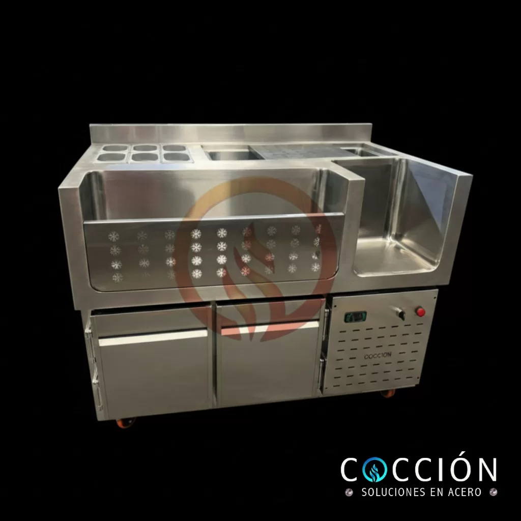 Mesa para cocteles en acero inoxidable